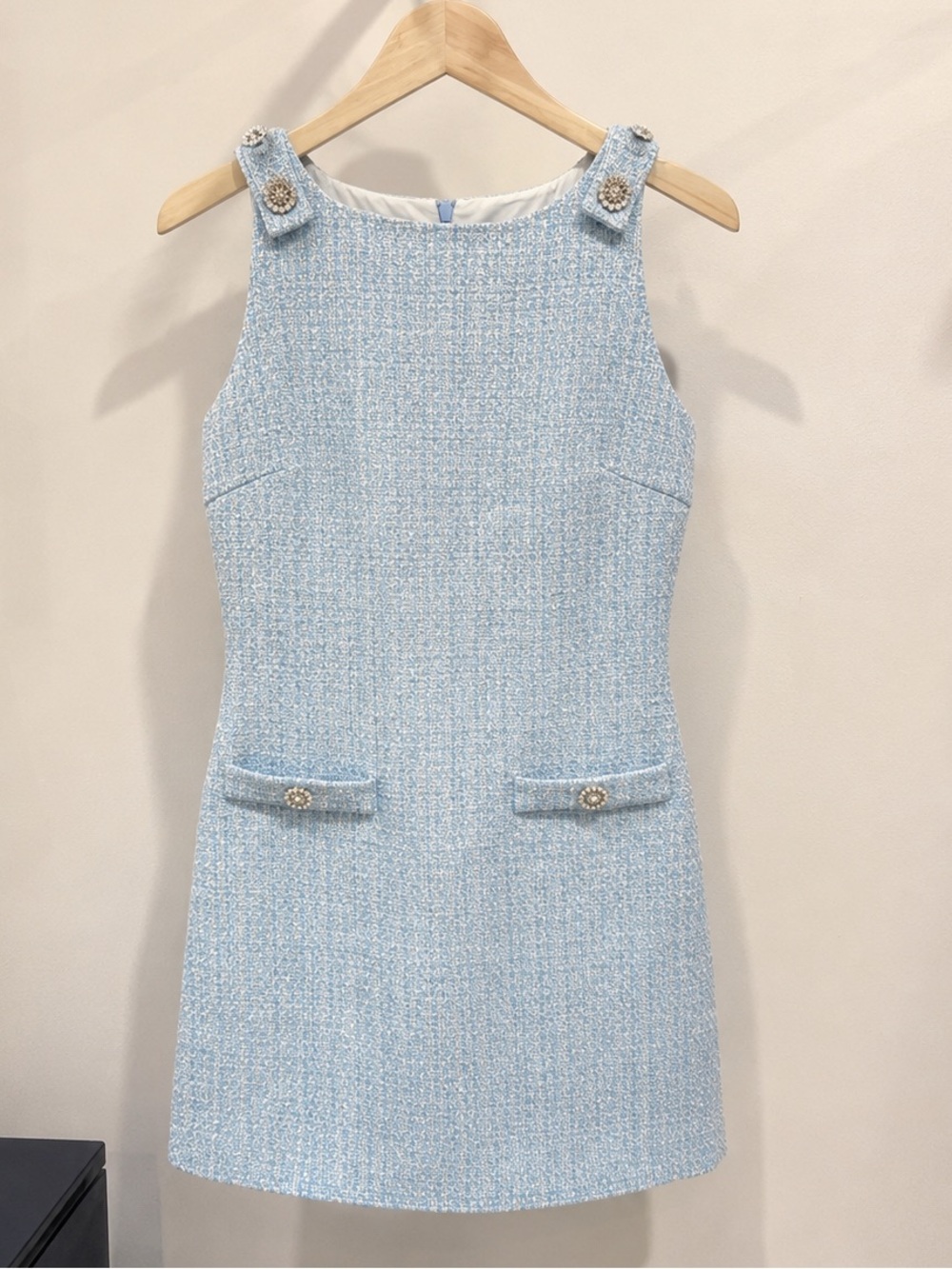 Coco Light Blue Tweed Mini Dress  by Wisteria small NWT